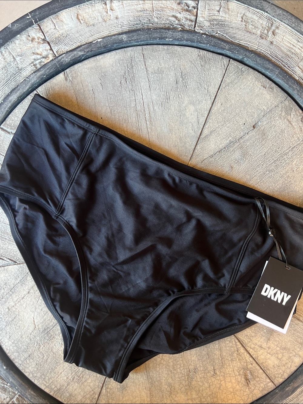 DKNY Black High Waisted Bikini Bottom XXL. B25